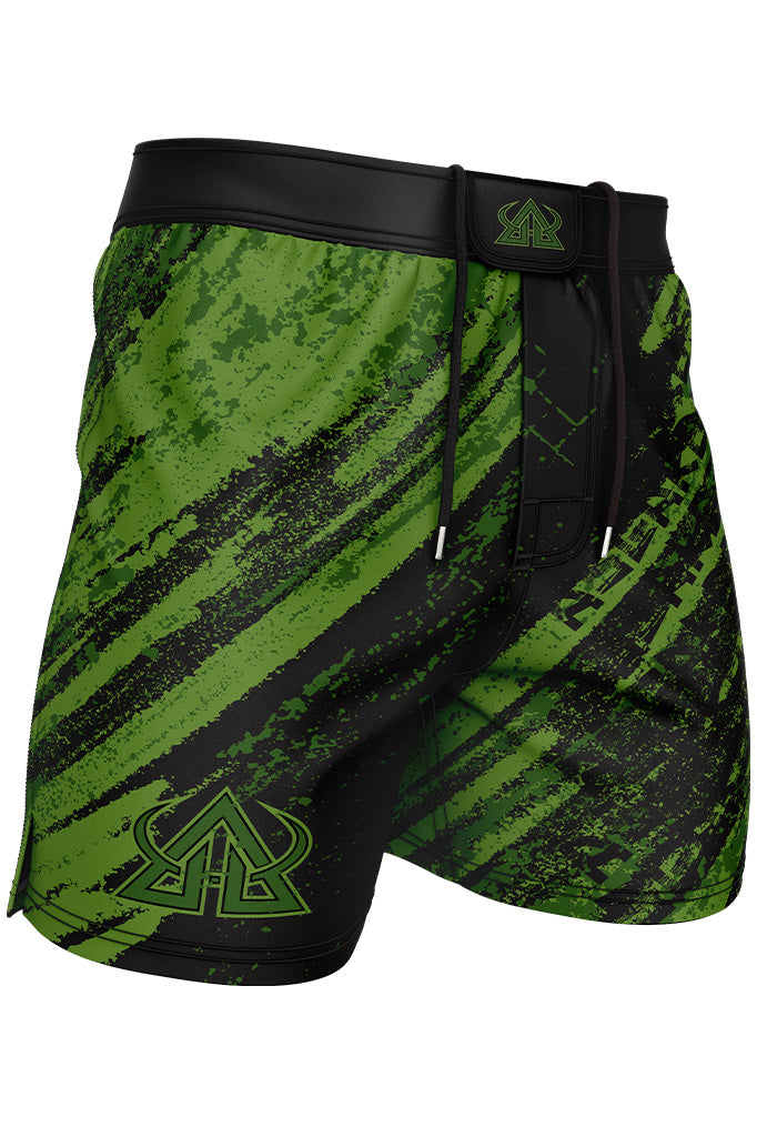 Green Collide V1 Jiu-Jitsu Shorts | Durable No-Gi Gear – Asgard
