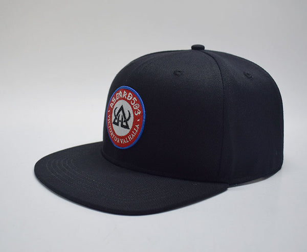 Flat Bill Hat - Red White & Blue Patch